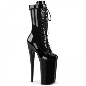 Pleaser Beyond-1050 Women's Heels Boots Black | NZ XWBGIU