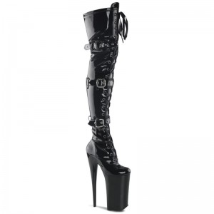 Pleaser Beyond-3028 Women's Thigh High Boots Black | NZ YPZDVL