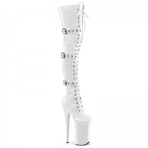 Pleaser Beyond-3028 Women's Thigh High Boots White | NZ NXHTML