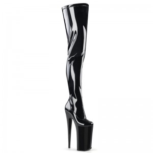 Pleaser Beyond-4000 Women's Thigh High Boots Black | NZ IZNMAG