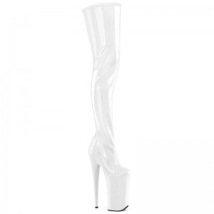 Pleaser Beyond-4000 Women's Thigh High Boots White | NZ VTORWP