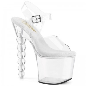 Pleaser Bliss-708 Women's Platform Heels Sandals Clear | NZ XHFERU