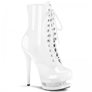 Pleaser Blondie-R-1020 Women's Heels Boots White | NZ QUAOKH