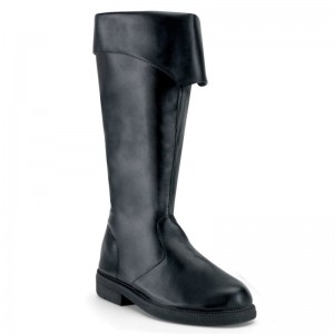 Pleaser Captain-105 Vegan Leather Men's Knee-high Boots Black | NZ TUXZBW