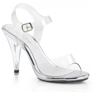 Pleaser Caress-408 Women's Heels Sandals Clear | NZ CPUFNH