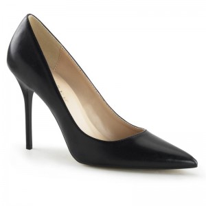 Pleaser Classique-20 Vegan Leather Women's Pumps Black | NZ AUVTCG