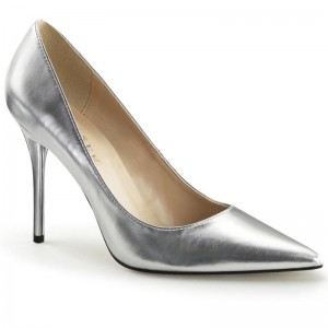 Pleaser Classique-20 Women's Pumps Silver Metal | NZ LTPJYN