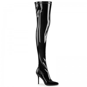 Pleaser Classique-3000 Women's Thigh High Boots Black | NZ TZDNMQ