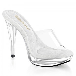 Pleaser Cocktail-501 Women's Platform Slides Clear | NZ PXCJBD