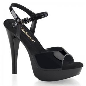 Pleaser Cocktail-509 Women's Platform Heels Sandals Black | NZ NPDTWH