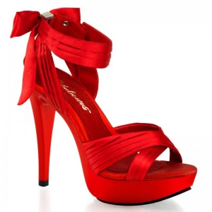 Pleaser Cocktail-568 Women's Platform Heels Sandals Red | NZ ZEGXHA