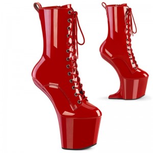 Pleaser Craze-1040 Women's Heels Boots Red | NZ WBZGRT