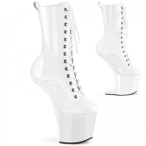 Pleaser Craze-1040 Women's Heels Boots White | NZ UWBKQV