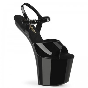 Pleaser Craze-809 Women's Platform Heels Sandals Black | NZ GDOZTH