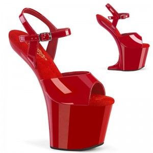 Pleaser Craze-809 Women's Platform Heels Sandals Red | NZ DYJCPZ