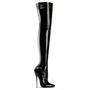 Pleaser Dagger-3000 Women's Thigh High Boots Black | NZ WNUMRT