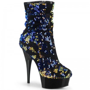 Pleaser Delight-1004 Women's Heels Boots Blue / Black | NZ UWFBEN