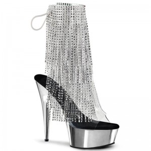 Pleaser Delight-1017RSF Women's Heels Boots Silver / Clear | NZ FOBTLM