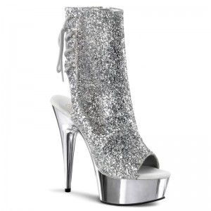 Pleaser Delight-1018G Women's Heels Boots Silver | NZ DRCQTM