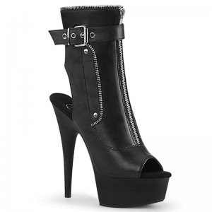 Pleaser Delight-1035 Vegan Leather Women's Heels Boots Black | NZ WPKNZS