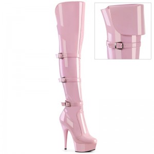 Pleaser Delight-3018 Women's Thigh High Boots Pink | NZ JIYTED