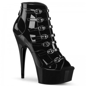 Pleaser Delight-600-11 Women's Platform Heels Sandals Black | NZ XGBFNL