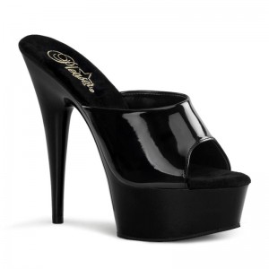 Pleaser Delight-601 Women's Platform Slides Black | NZ GKRVZW