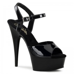 Pleaser Delight-609 Women's Platform Heels Sandals Black | NZ NECJLH