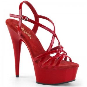 Pleaser Delight-613 Women's Platform Heels Sandals Red | NZ XFWOGS