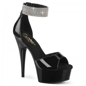 Pleaser Delight-625 Women's Platform Heels Sandals Black | NZ FKJSYH