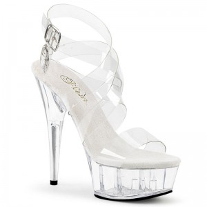 Pleaser Delight-635 Women's Platform Heels Sandals Clear | NZ WCMXVI