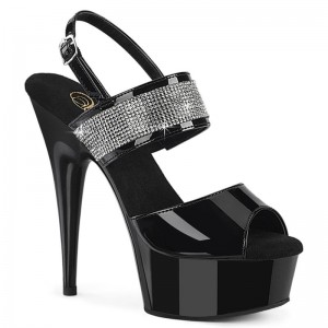 Pleaser Delight-639 Women's Platform Heels Sandals Black | NZ BRLSUC