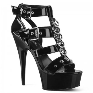 Pleaser Delight-658 Women's Platform Heels Sandals Black | NZ PVIRUD