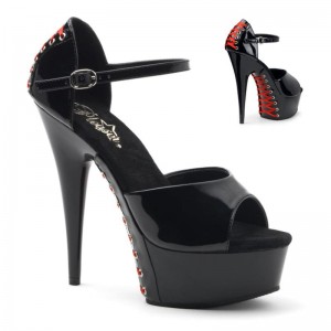 Pleaser Delight-660FH Women's Platform Heels Sandals Black | NZ BCMYAI