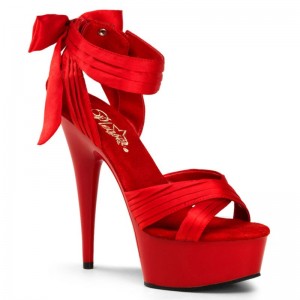 Pleaser Delight-668 Women's Platform Heels Sandals Red | NZ NJQOYM