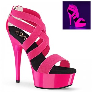 Pleaser Delight-669UV Women's Platform Heels Sandals Pink | NZ ZPGKDN