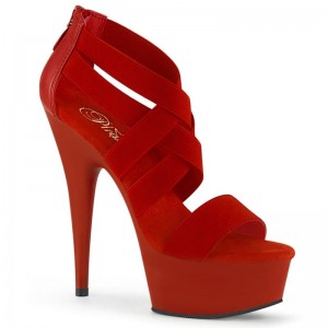 Pleaser Delight-669 Women's Platform Heels Sandals Red | NZ JQRNXG