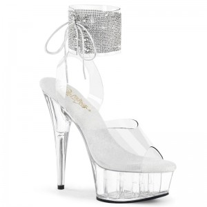 Pleaser Delight-691-2RS Women's Platform Heels Sandals Clear | NZ UCIRYD