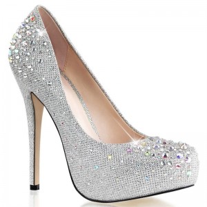 Pleaser Destiny-06R Women's Pumps Silver | NZ QUFCJO