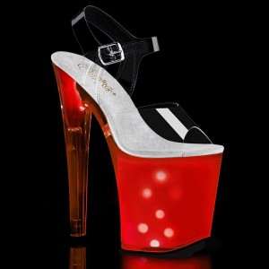 Pleaser Discolite-808 Women's Platform Heels Sandals White | NZ KGXBRD