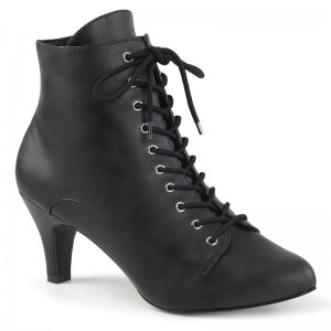 Pleaser Divine-1020 Vegan Leather Women's Heels Boots Black | NZ YFWECU