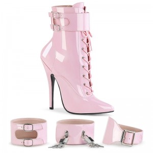 Pleaser Domina-1023 Women's Heels Boots Pink | NZ BKUHPO