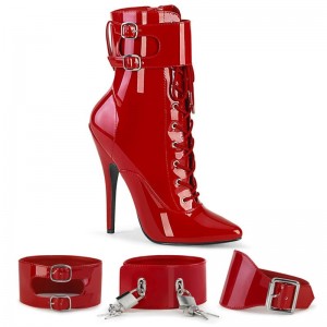 Pleaser Domina-1023 Women's Heels Boots Red | NZ IWCRTS