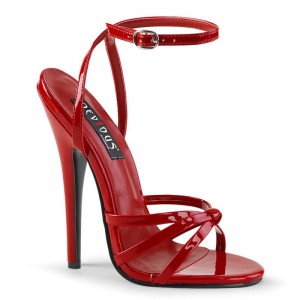 Pleaser Domina-108 Women's Heels Sandals Red | NZ CXPIVN