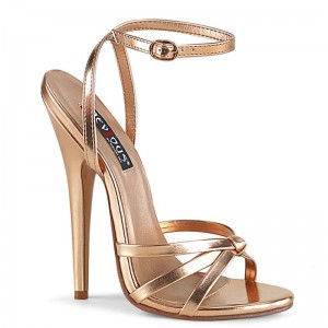 Pleaser Domina-108 Women's Heels Sandals Rose Gold | NZ CKLYEH