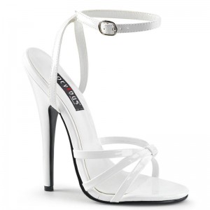 Pleaser Domina-108 Women's Heels Sandals White | NZ WJZDPK