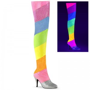 Pleaser Dream-3012RBG Women's Thigh High Boots Multicolor | NZ VDLUCN