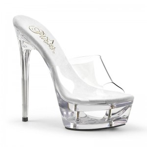 Pleaser Eclipse-601 Women's Platform Slides Clear | NZ SPRUWQ