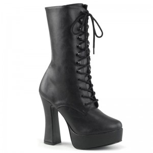 Pleaser Electra-1020 Vegan Leather Women's Heels Boots Black | NZ QDBGZX