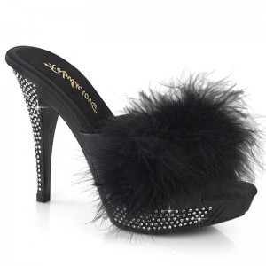 Pleaser Elegant-401F Women's Platform Slides Black | NZ YCLGFA